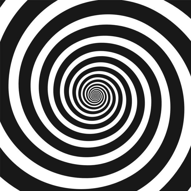 Black and white spiral disc artwork